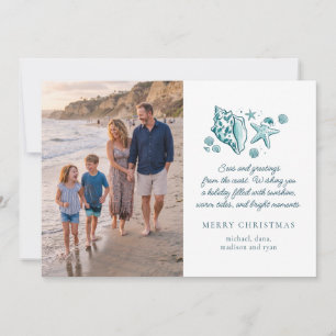 Seas and Greetings Beach Photo Christmas Holiday Card