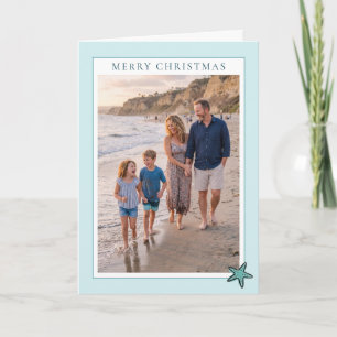 Seas and Greetings Beach Photo Frame Christmas Holiday Card