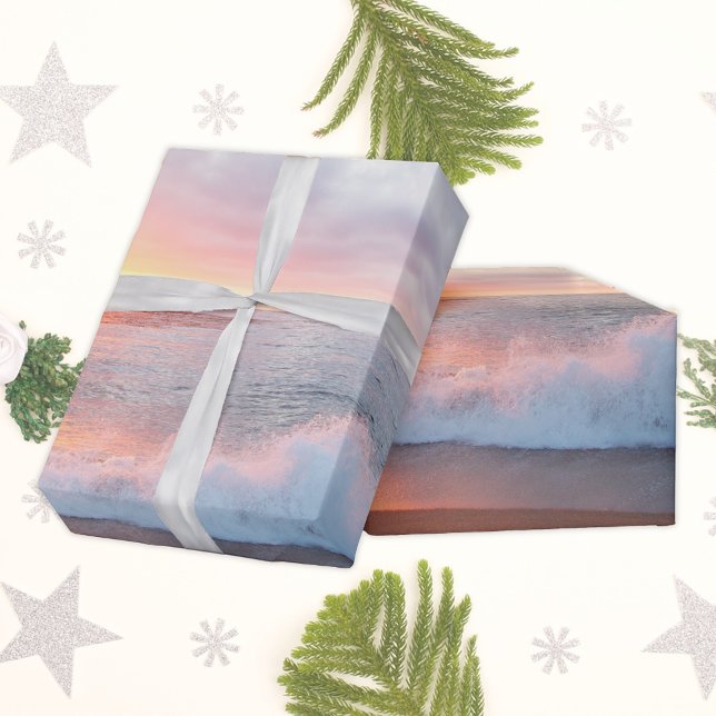 Seas And Greetings California Beach Sunset Wrapping Paper (Creator Uploaded)