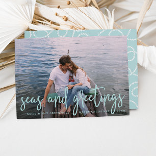 Seas and Greetings   Nautical Holiday Photo Card