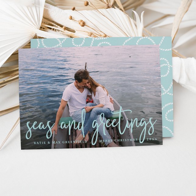 Seas and Greetings | Nautical Holiday Photo Card (Creator Uploaded)