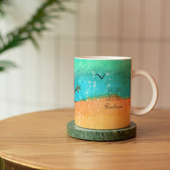 Seas and Greetings Personalised Christmas Coffee Mug (Creator Uploaded)