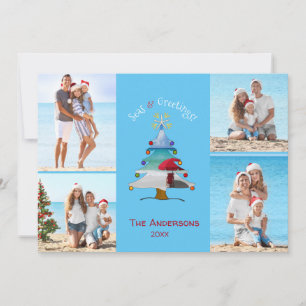 Seas and Greetings Photo Beach Christmas Hol Holiday Card