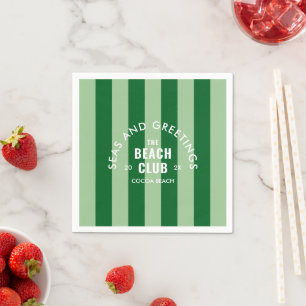 Seas And Greetings The Beach Club Green Stripe Napkin