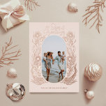 Seas & Greeting Ocean Marine Life Arch Photo Frame<br><div class="desc">Our Beautiful Seas and greeting holiday collection are inspired by the natural beauty of marine and ocean life. Our rose gold foil holiday card features our beautiful hand-drawn stylised ocean marine life captured in an elegant and whimsical design. "Seas & Greeting" is written in an elegant script font in rose...</div>