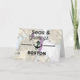 Seas & Greetings Chart- Boston Holiday Card
