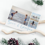 Seas & Greetings Coastal Family Holiday Card<br><div class="desc">Celebrate the season with a touch of seaside magic with this "Seas and Greetings" Coastal Family Hoiday card as you showcase three of your most cherished family photos against the backdrop of the coast. This card is a true reflection of your love for the beach and the warmth of your...</div>
