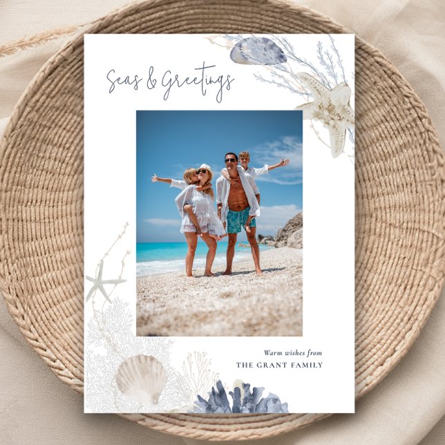 Seas & Greetings Coastal Holiday Photo Card (Seas & Greetings Coastal Holiday Photo Card)