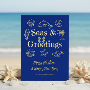 Seas & Greetings Coastal Typography Christmas
