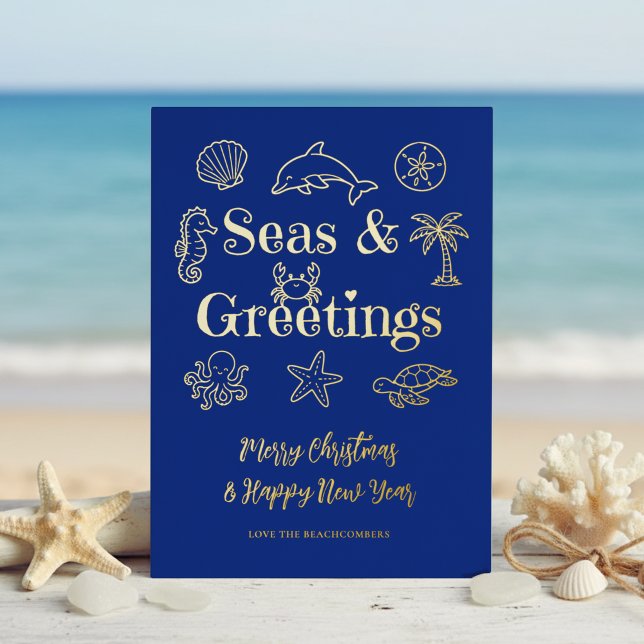 Seas & Greetings Coastal Typography Christmas (Creator Uploaded)