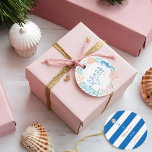 Seas & Greetings Ocean Watercolor Seashell Wreath Favour Tags<br><div class="desc">Who needs snowflakes when you have seashells! Capture a cool nautical casual and coastal vibe this holiday sea-son with our coastal seaside-inspired holiday Christmas collection. We've hand-painted a beautiful watercolor ocean seahorse, sand dollars and seashell wreath in splashes of coastal blue, rosy pink, sandy white, teals, and peach shades to...</div>