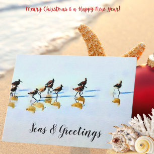 Seas & Greetings~Sandpipers Christmas Card