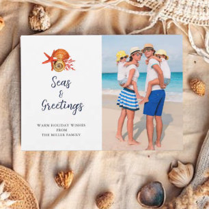 Seas & Greetings Seashell Photo Holiday Greetings Card