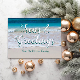 Seas n Greetings Beach Christmas Postcard