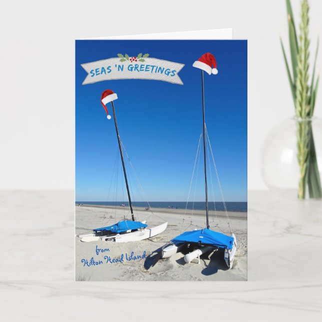 SEAS 'n Greetings from Hilton Head Island Coastal Holiday Card (Front)