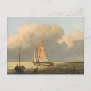Seas off the Coast, with Spritsail Barge Poster Postcard