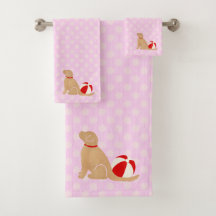 Seas the Day Beach Dogs Pink Bath Towel Set