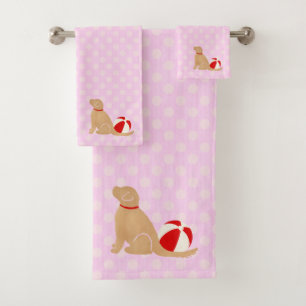 Seas the Day Beach Dogs Pink Bath Towel Set