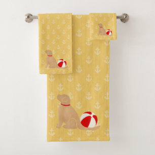 Seas the Day Beach Dogs Yellow Towel Set