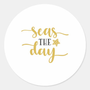 Seas the Day Classic Round Sticker