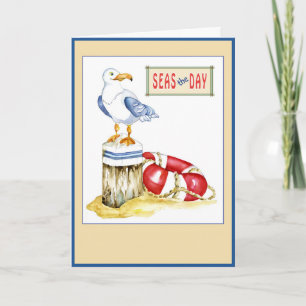 Seas The Day Nautical 5x7 Card w/ Verse
