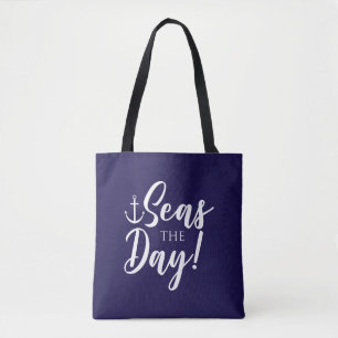 Seas the Day! Nautical Tote Bag