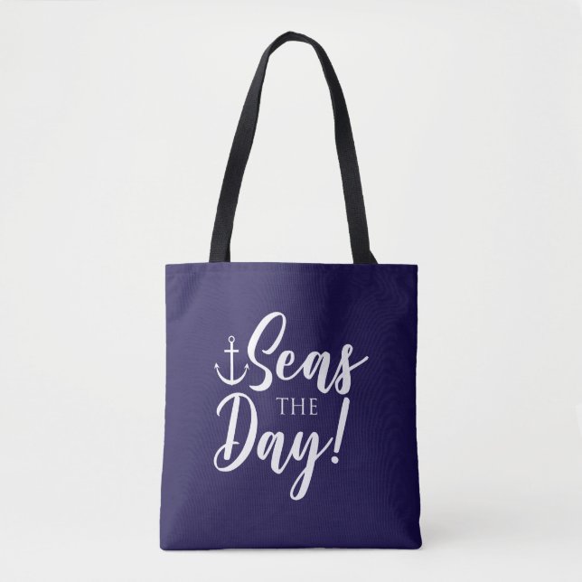 Seas the Day! Nautical Tote Bag (Front)