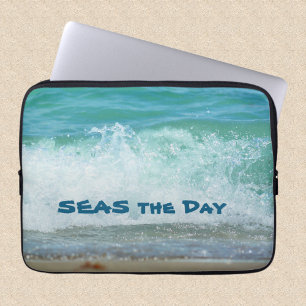 Seas the Day Ocean Waves Photographic Laptop Sleeve