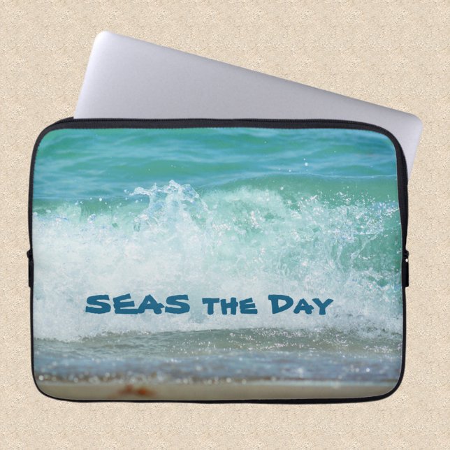 Seas the Day Ocean Waves Photographic Laptop Sleeve (Creator Uploaded)