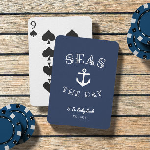 Seas the Day   Personalised Boat Playing Cards
