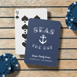 Seas the Day   Personalised Family Vacation Playing Cards