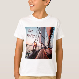 Seas The Day Sailing Boating Ocean T-Shirt