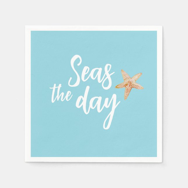 Seas the Day Starfish Beach Napkin (Front)
