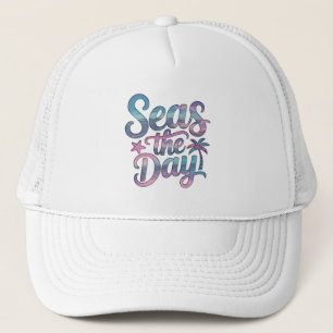 Seas the Day Tropical Beach Summer Sailing Fun Trucker Hat