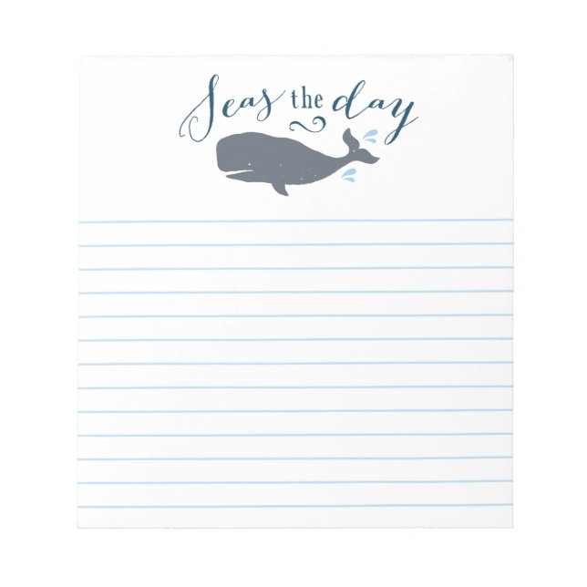 Seas the Day Vintage Whale Notepad (Front)