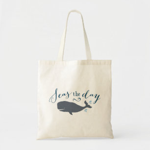 Seas the Day Vintage Whale Tote Bag