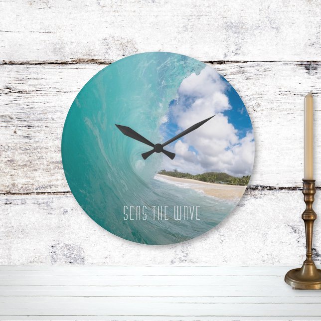 Seas The Wave Tropical Ocean Wave Large Clock (Creator Uploaded)