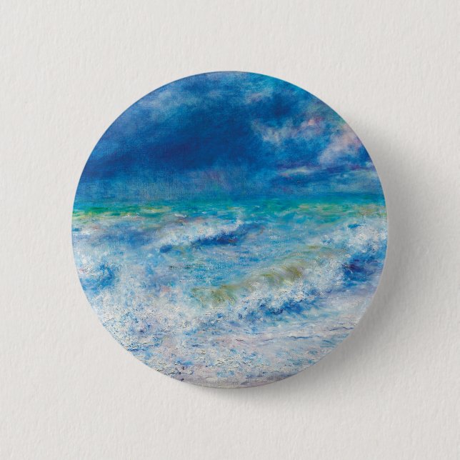 Seascape (1897) by Pierre-Auguste Renoir 6 Cm Round Badge (Front)