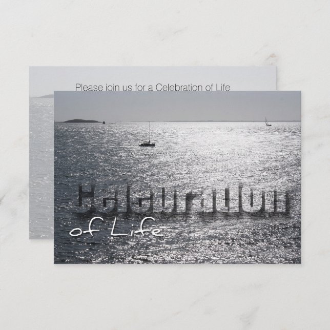 Seascape 1 Celebration of Life Memorial Service Invitation (Front/Back)