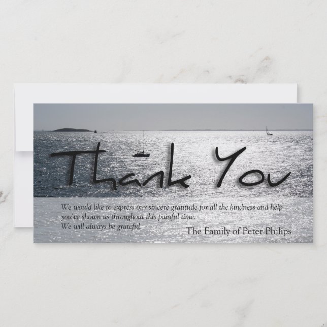 Seascape 4 Modern Sympathy Thank You (Front)