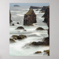 Seascape and sea stacks, Shetland
