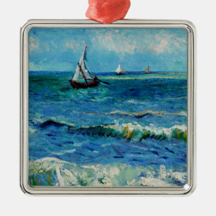 Seascape at Les Saintes-Maries Fine Art Metal Tree Decoration