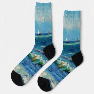 Seascape at Les Saintes-Maries Fine Art Socks