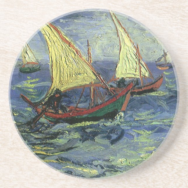 Seascape at Saintes Maries by Vincent van Gogh Coaster (Front)