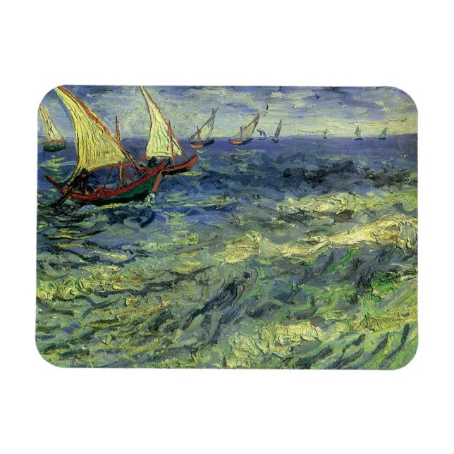 Seascape at Saintes Maries by Vincent van Gogh Magnet (Horizontal)