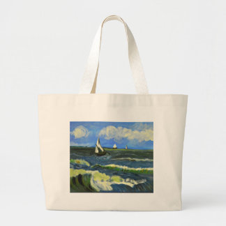 Seascape at Saintes-Maries, Van Gogh Large Tote Bag