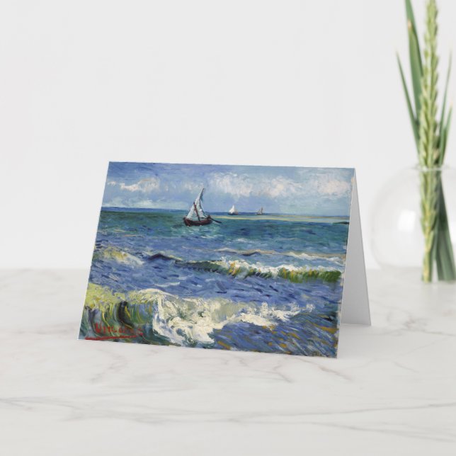 Seascape at Saintes Maries - Vincent Van Gogh Card (Front)