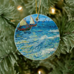 Seascape at Saintes-Maries | Vincent Van Gogh Ceramic Tree Decoration<br><div class="desc">Seascape at Saintes-Maries (1888) by Dutch post-impressionist artist Vincent Van Gogh. Original artwork is an oil on canvas seascape painting showing fishing boats on an ocean of blue water.

Use the design tools to add custom text or personalise the image.</div>