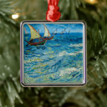 Seascape at Saintes-Maries | Vincent Van Gogh Metal Tree Decoration<br><div class="desc">Seascape at Saintes-Maries (1888) by Dutch post-impressionist artist Vincent Van Gogh. Original artwork is an oil on canvas seascape painting showing fishing boats on an ocean of blue water.

Use the design tools to add custom text or personalise the image.</div>