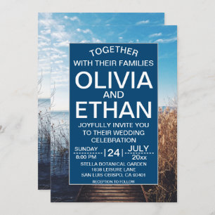 Seascape beach celebration Wedding Invitation